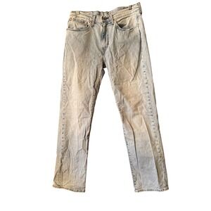 Levis 514 Straight Fit Light Wash Blue Denim Jeans Mens 34x32 514-0733